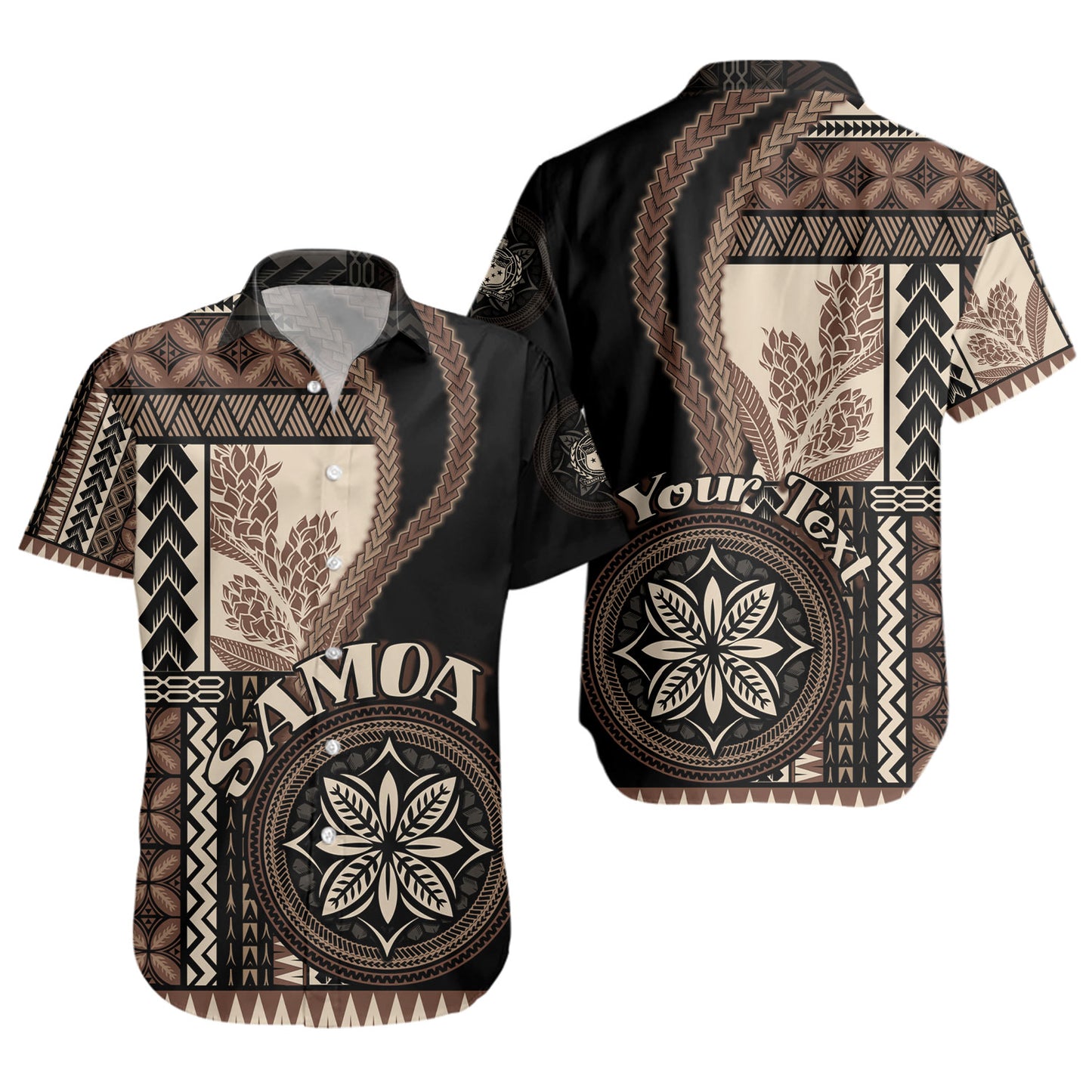 Samoa Short Sleeve Shirt Custom Samoan Siapo Motif Classic Style
