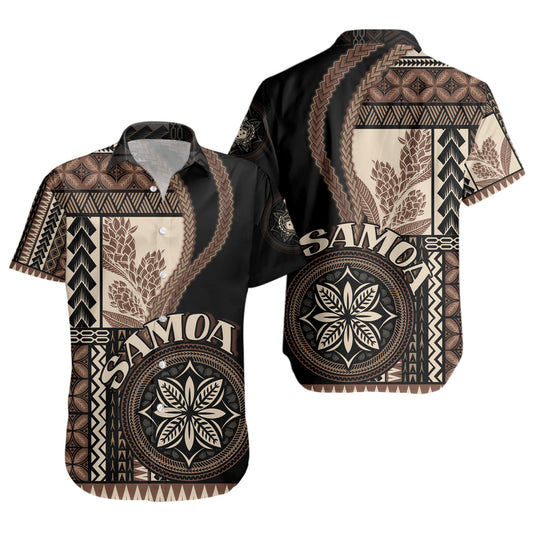 Samoa Short Sleeve Shirt Custom Samoan Siapo Motif Classic Style