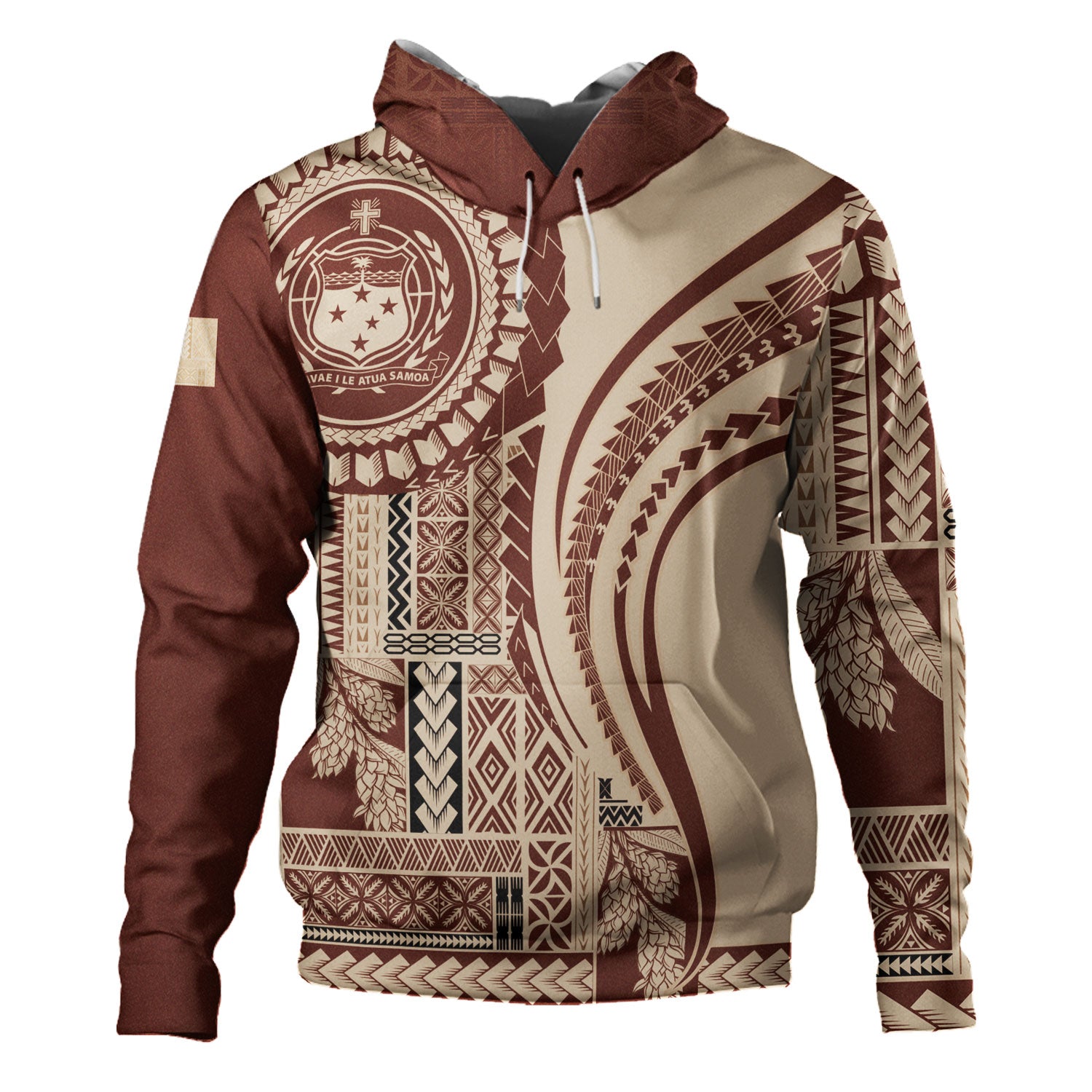 Samoa Hoodie Seal Samoan Siapo Brown Design