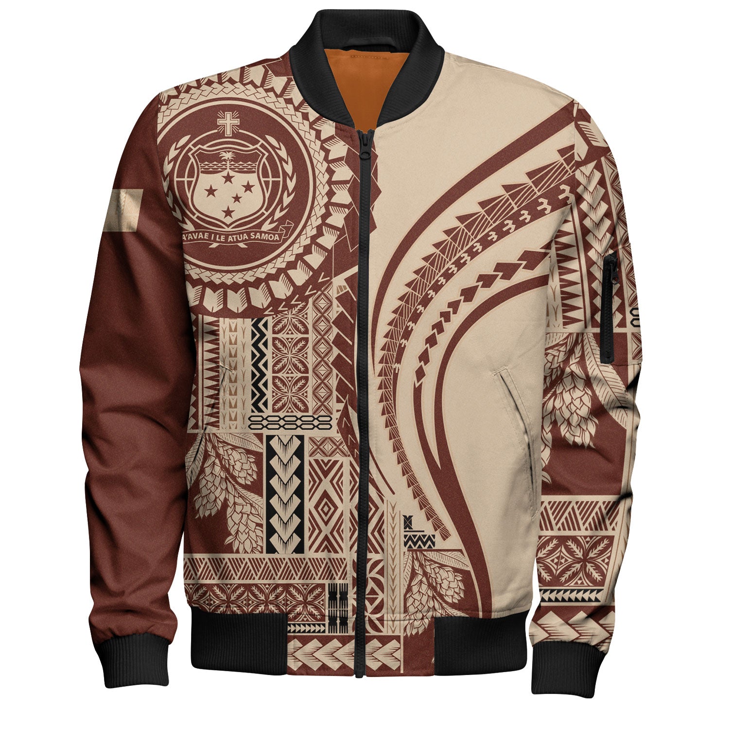 Samoa Bomber Jacket Seal Samoan Siapo Brown Design