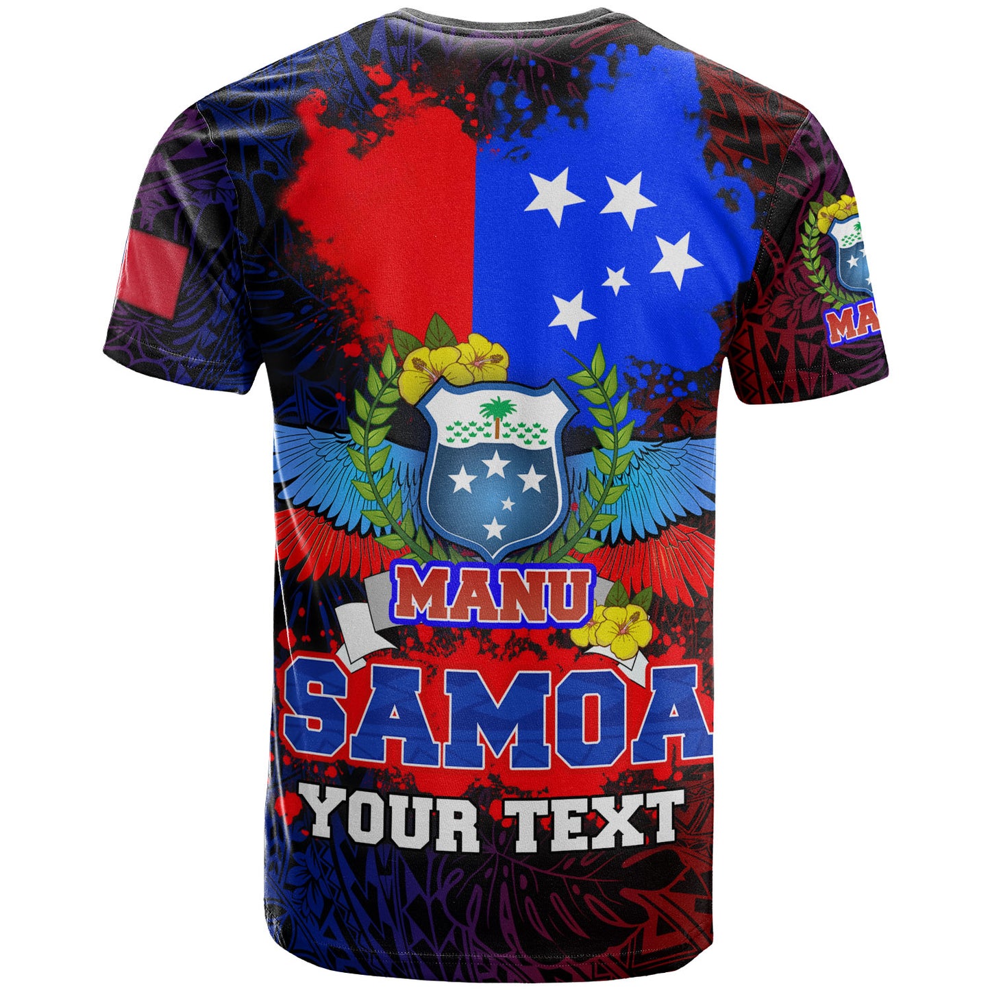 Samoa Custom Personalised T-Shirt Manu Wings Color Flag Style