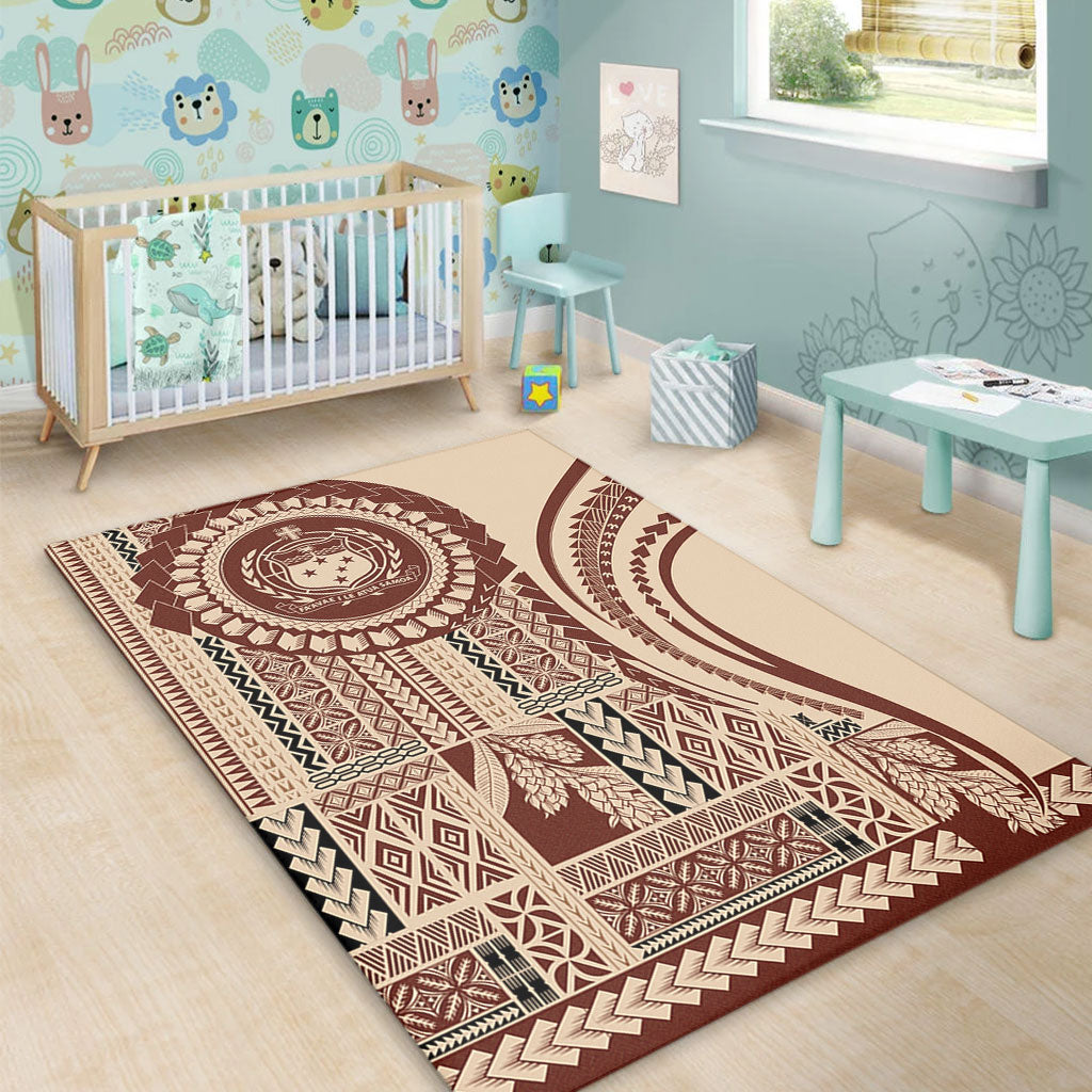 Samoa Area Rug Seal Samoan Siapo Brown Design