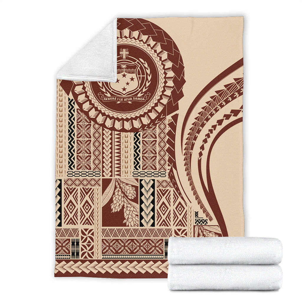 Samoa Premium Blanket Seal Samoan Siapo Brown Design