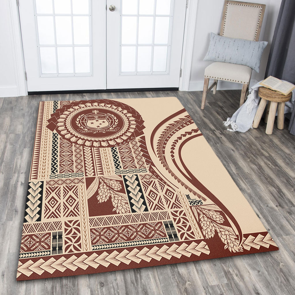 Samoa Area Rug Seal Samoan Siapo Brown Design