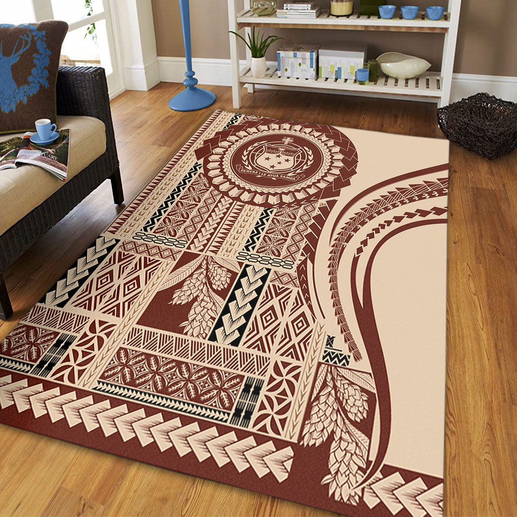 Samoa Area Rug Seal Samoan Siapo Brown Design