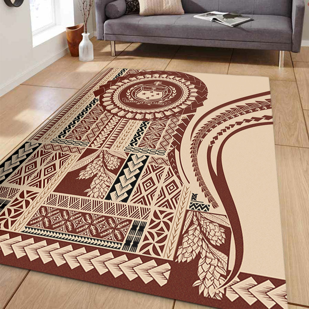 Samoa Area Rug Seal Samoan Siapo Brown Design