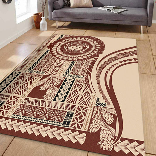Samoa Area Rug Seal Samoan Siapo Brown Design
