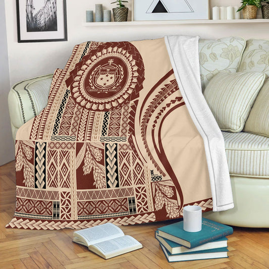 Samoa Premium Blanket Seal Samoan Siapo Brown Design