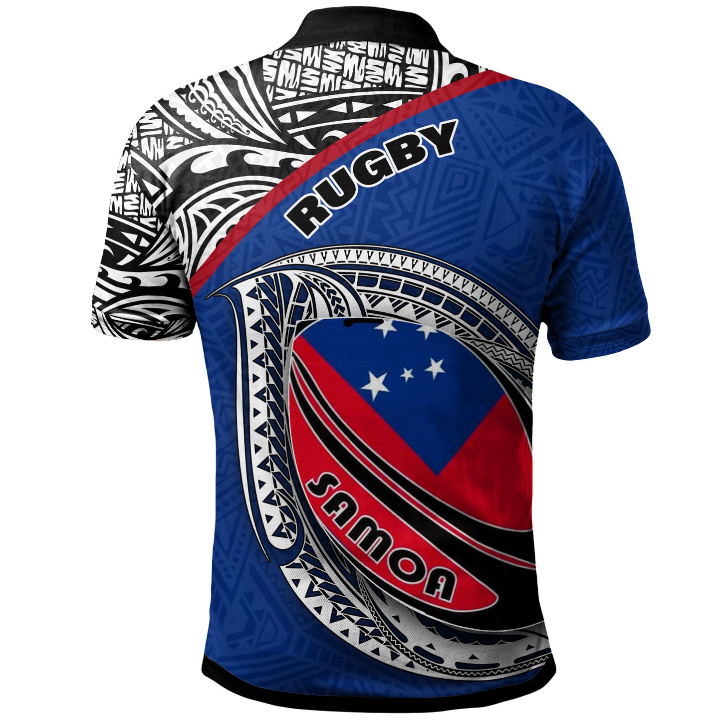 Samoa Polo Shirt - Samoa Flag Rugby Ball