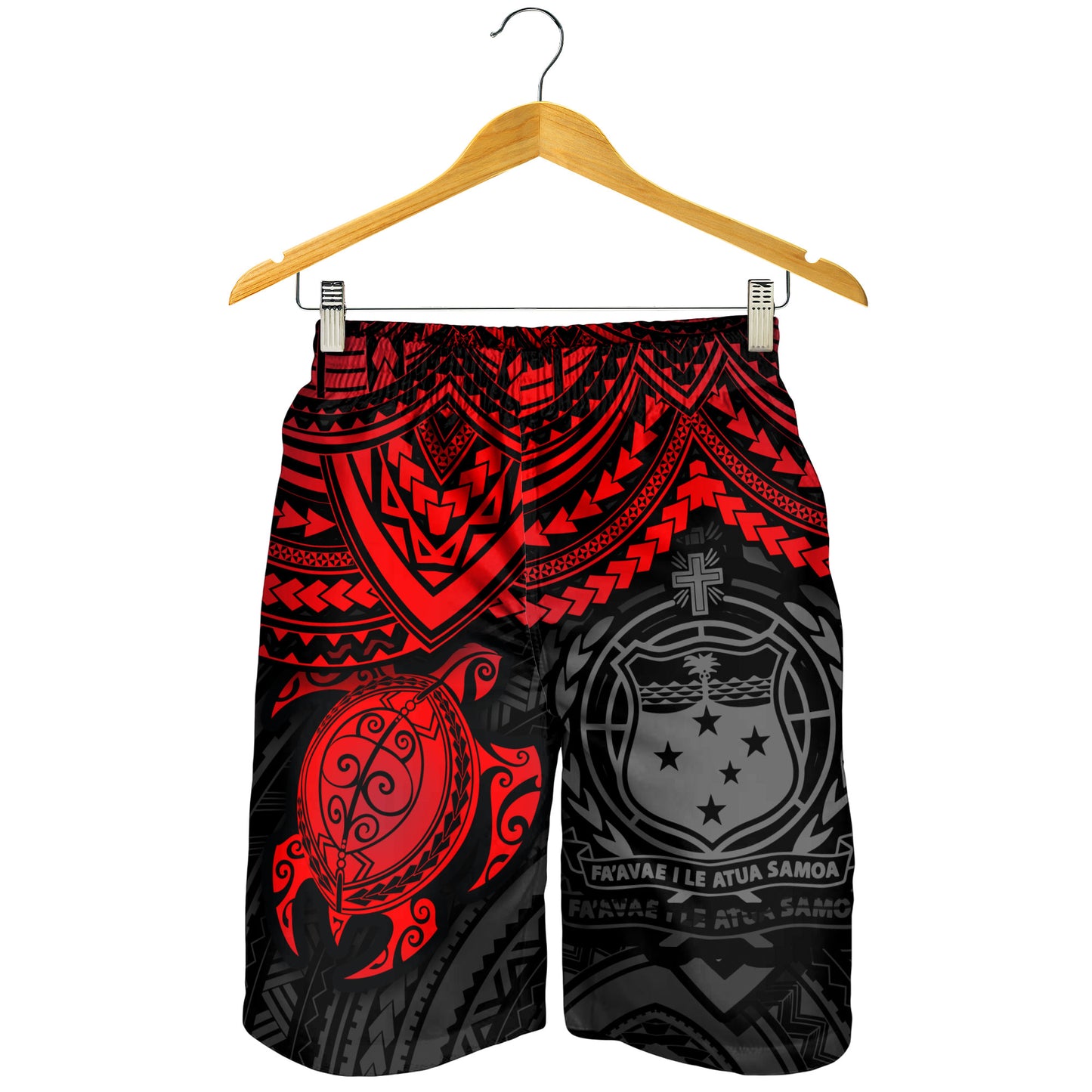 Samoa Polynesian Shorts (Men) - Red Turtle