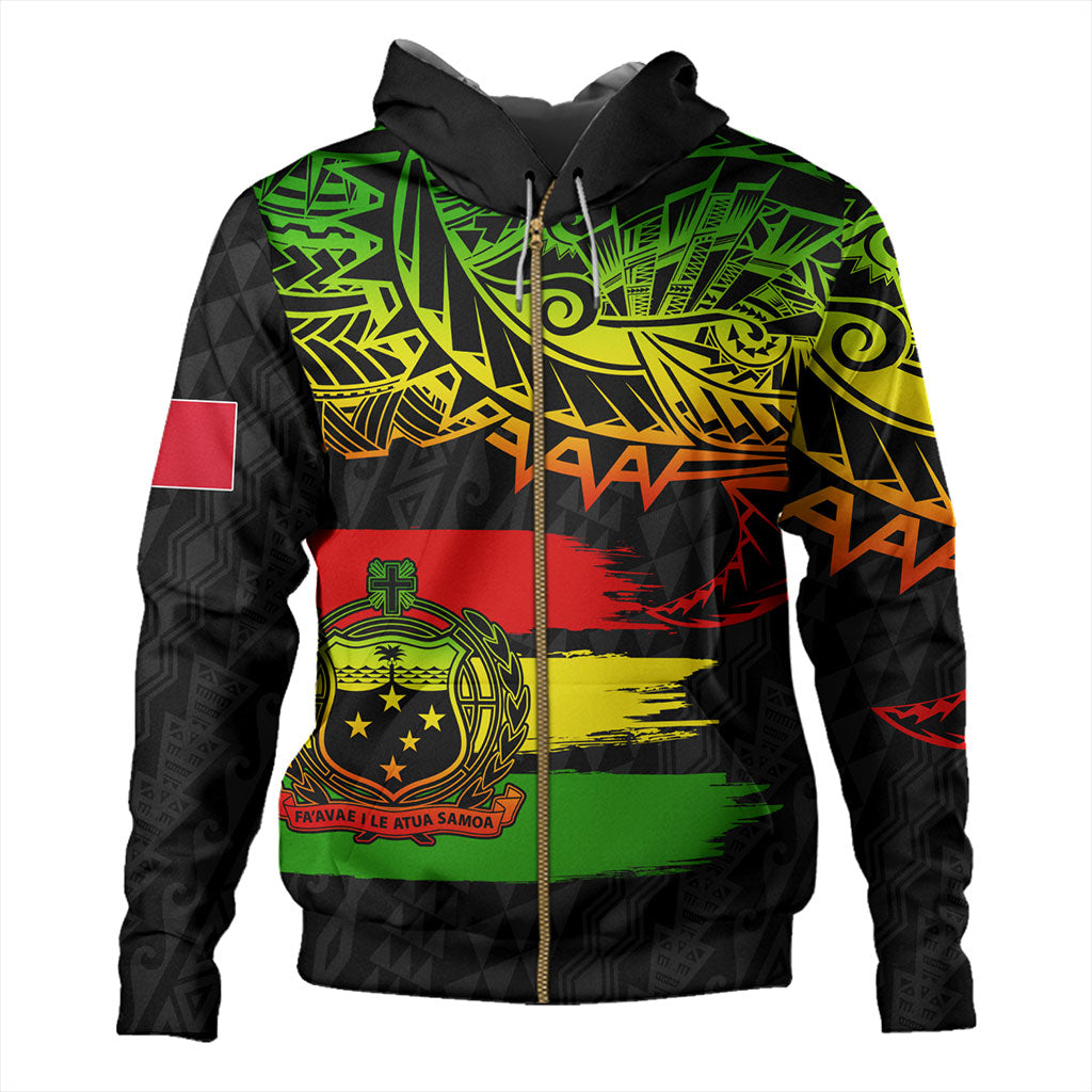 Samoa Hoodie Tribal Polynesian Grunge Reggae