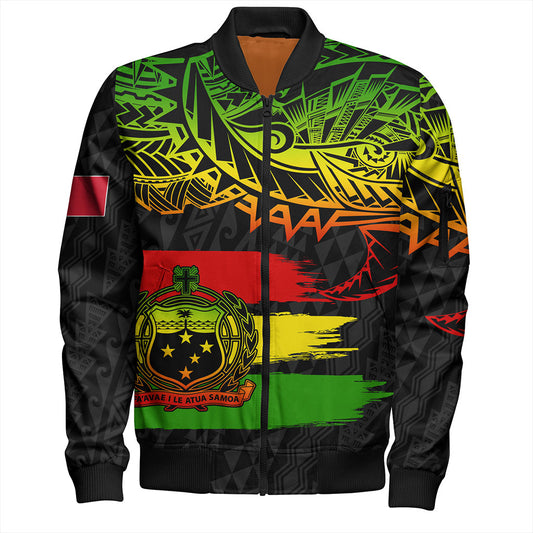 Samoa Bomber Jacket Tribal Polynesian Grunge Reggae