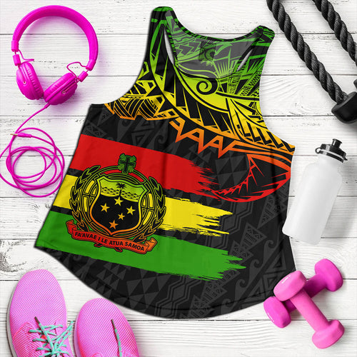 Samoa Women Tank Tribal Polynesian Grunge Reggae