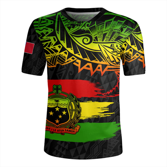 Samoa Rugby Jersey Tribal Polynesian Grunge Reggae
