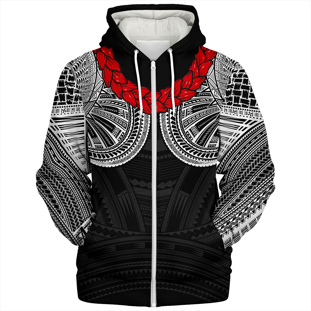 Samoa Sherpa Hoodie Ula Fala Tatau Design