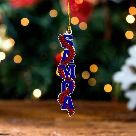Samoa Acrylic And Wooden Ornament Samoa Floral Ulafala Lei Style
