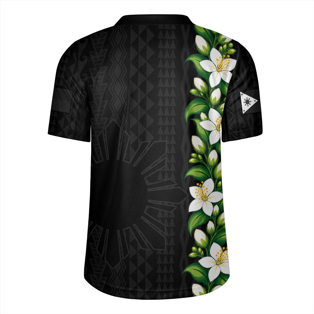 Philippines Filipinos Rugby Jersey Sampaguita Flower Tribal Polynesian Sun Island Style