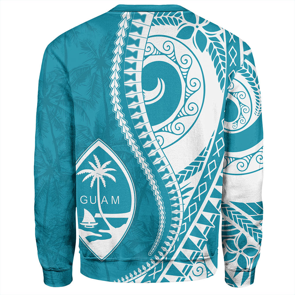 Guam Sweatshirt Seat Tribal Island Coconut Tree Design
