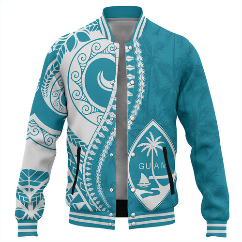 Guam Baseball Jacket Seat Tribal Island Coconut Tree Design