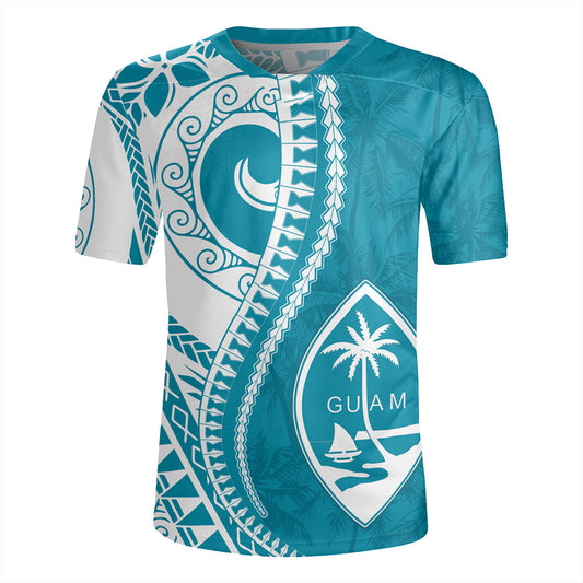Guam Rugby Jersey Seat Tribal Island Coconut Tree Design