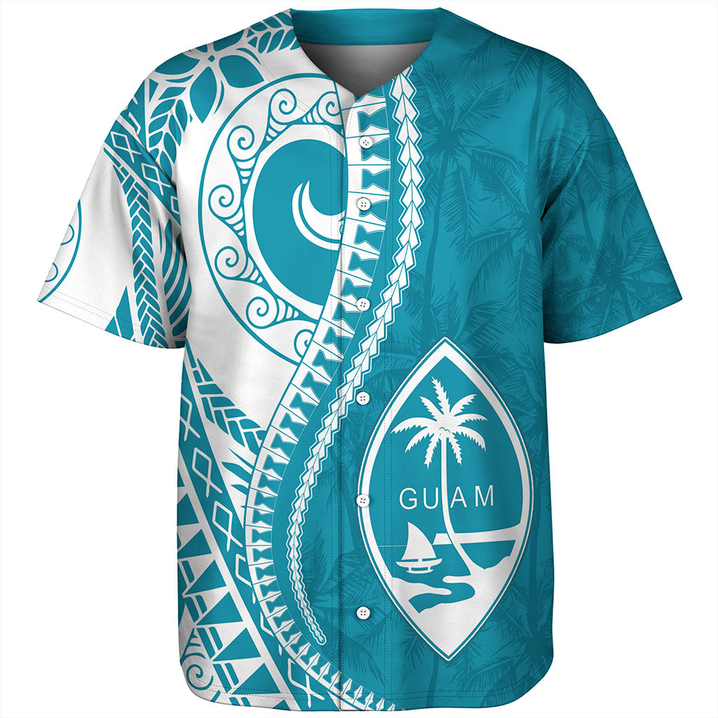 Guam Baseball Shirt Seat Tribal Island Coconut Tree Design