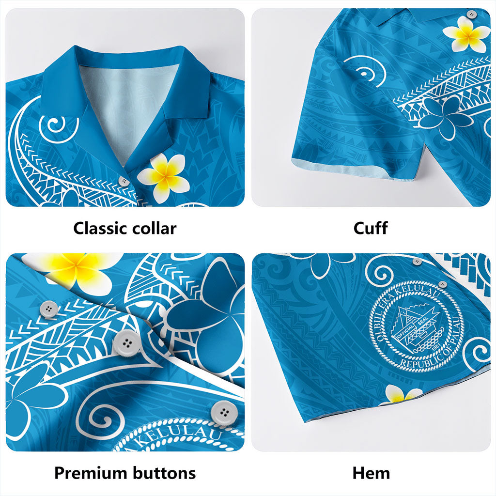Palau Hawaiian Shirt Polynesia Floral Tribal