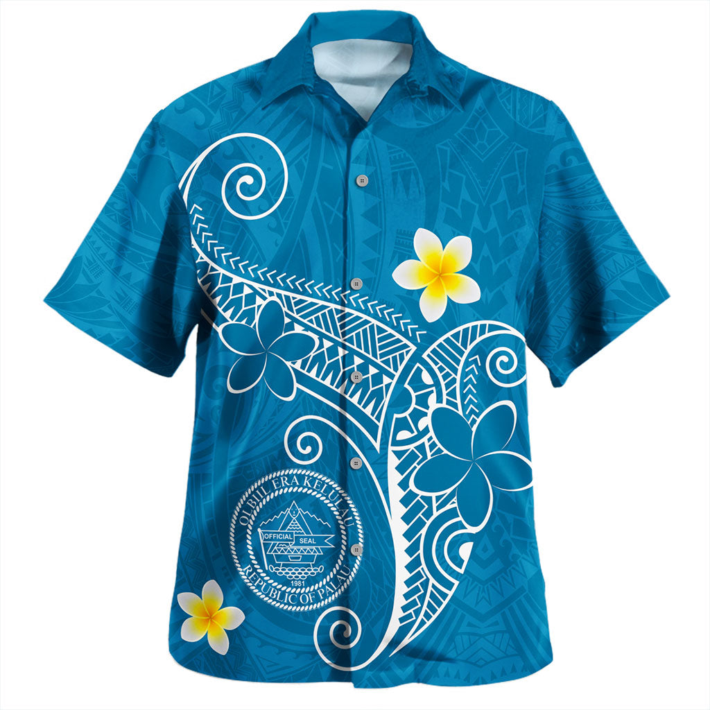 Palau Hawaiian Shirt Polynesia Floral Tribal