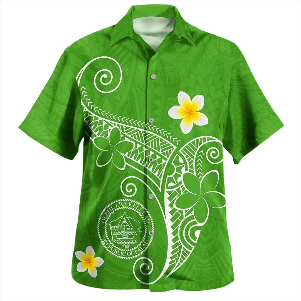 Palau Hawaiian Shirt Polynesia Floral Tribal