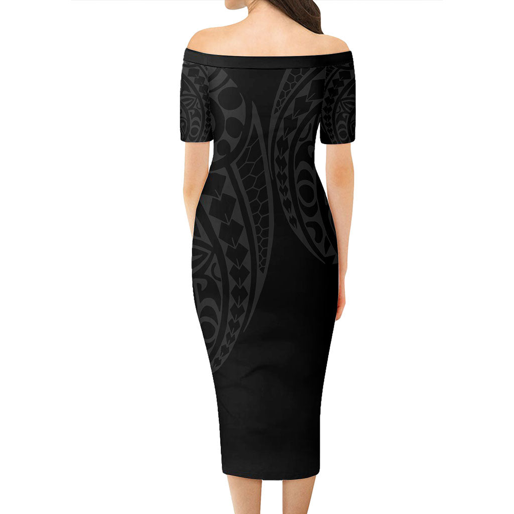 Palau Combo Short Sleeve Dress And Shirt Kakau Style Grey