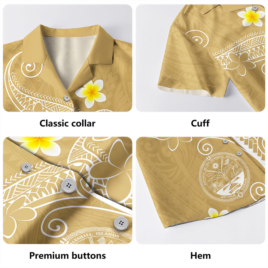 Marshall Islands Hawaiian Shirt Coat Of Arsm Polynesia Floral Tribal