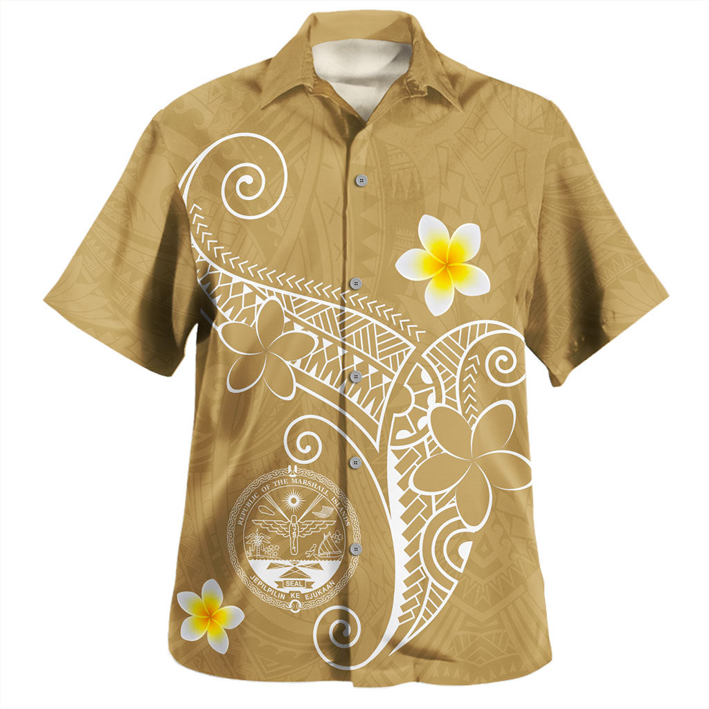Marshall Islands Hawaiian Shirt Coat Of Arsm Polynesia Floral Tribal