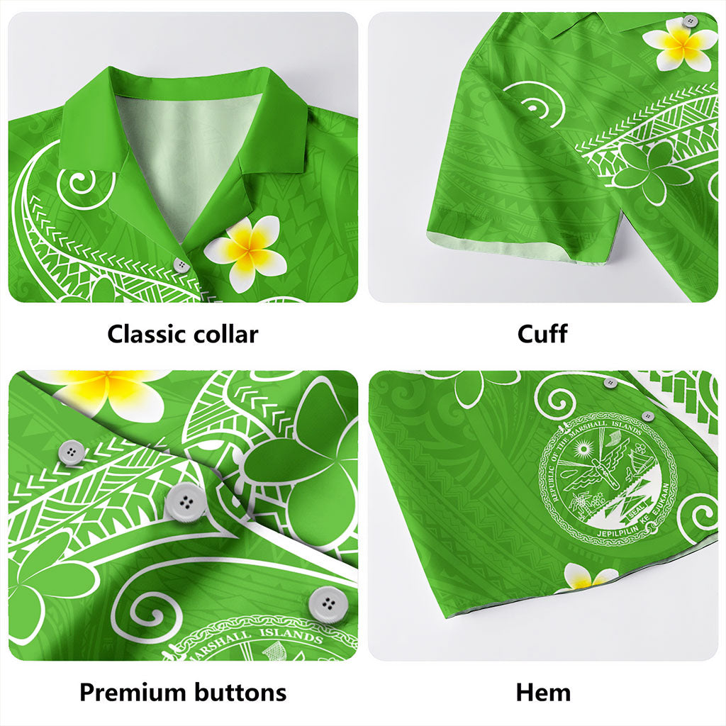 Marshall Islands Hawaiian Shirt Coat Of Arsm Polynesia Floral Tribal