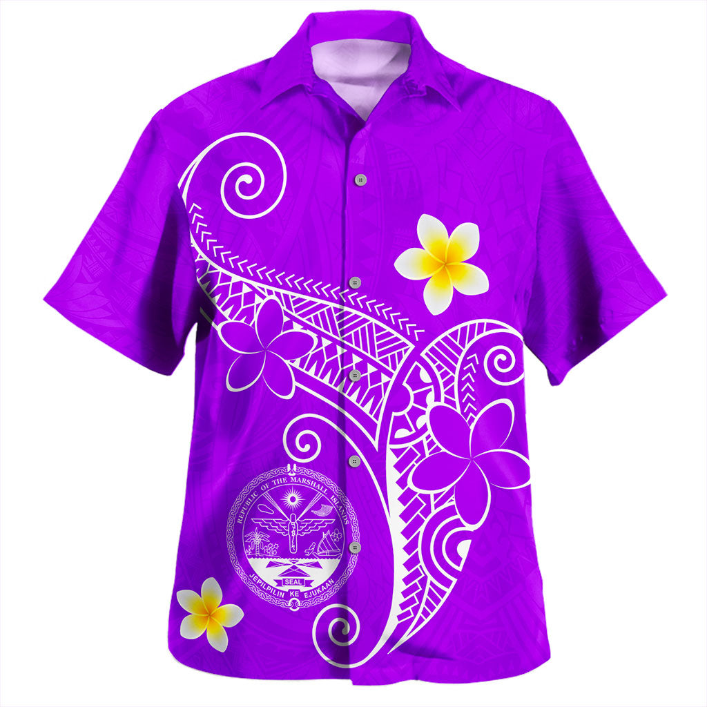 Marshall Islands Hawaiian Shirt Polynesia Floral Tribal Ver.1