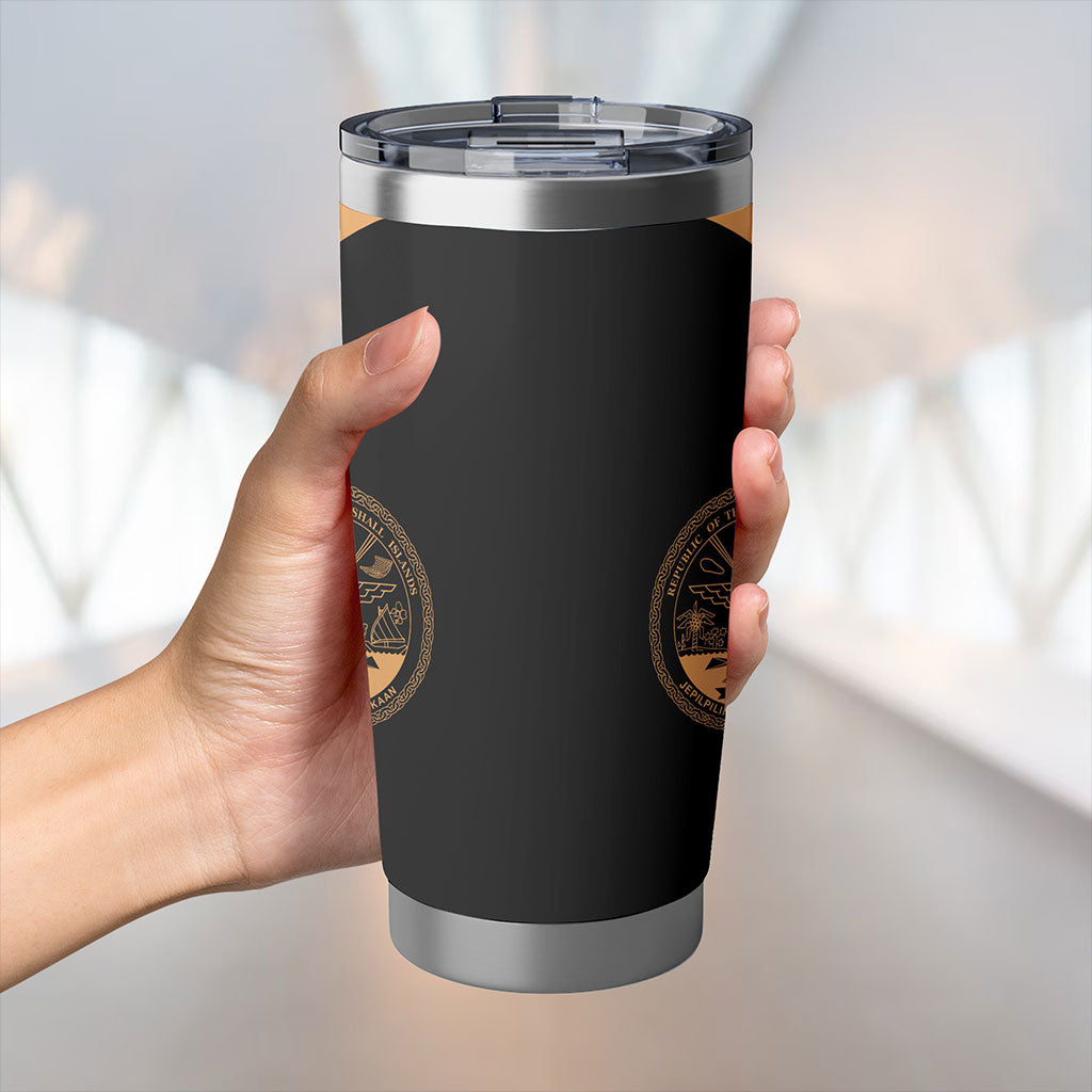 Marshall Islands Tumbler Lauhala Circle Style Gold