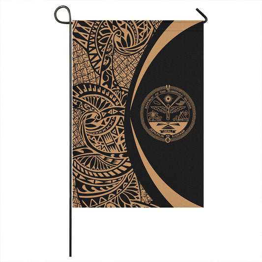 Marshall Islands Garden Flag Lauhala Circle Gold
