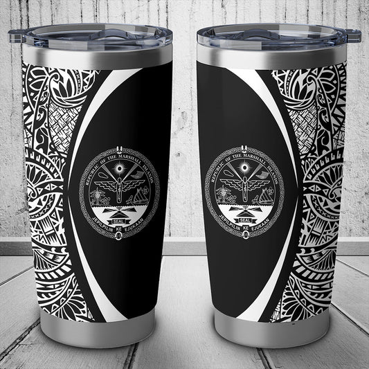 Marshall Islands Tumbler Lauhala Circle Style White