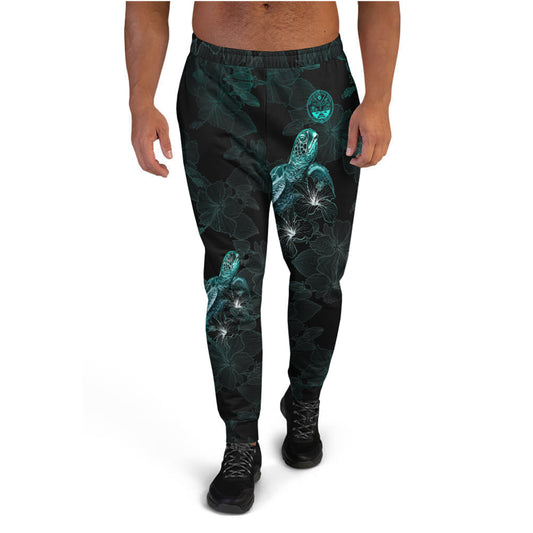 Marshall Islands Jogger - Marshall Islands Seal With Turtle Blooming Hibiscus Turquoise