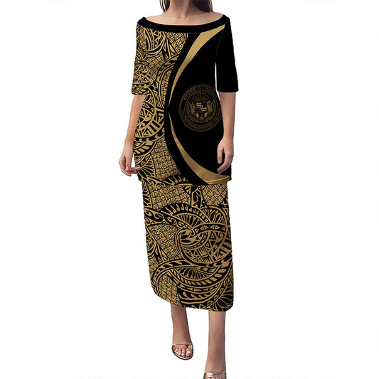 Hawaii Puletasi Coat Of Arms Lauhala Circle Style
