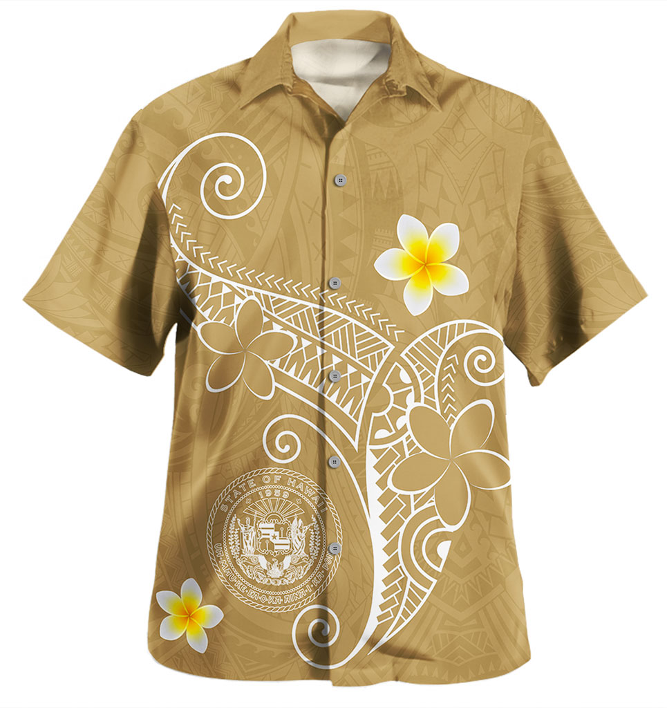 Hawaii Hawaiian Shirt Coat Of Arms Polynesia Floral Tribal