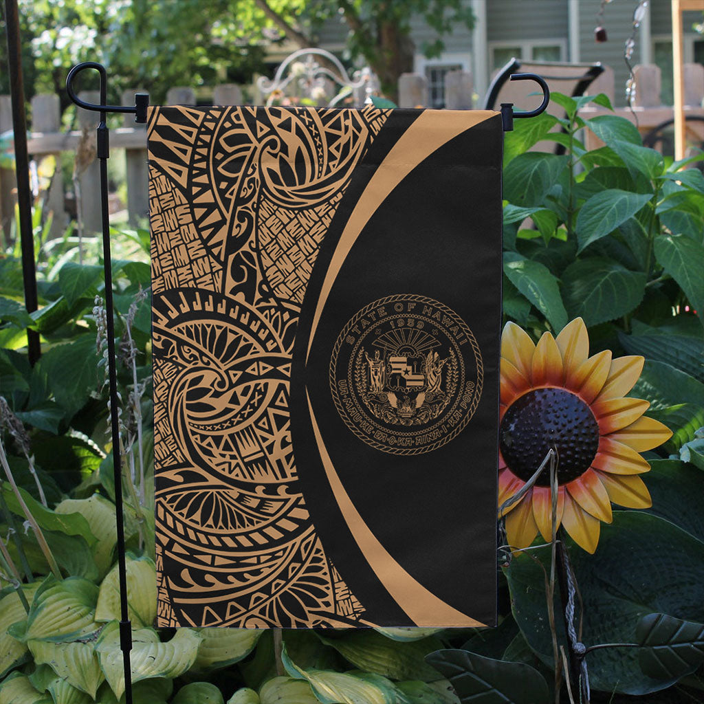 Hawaii Garden Flag Lauhala Circle Gold