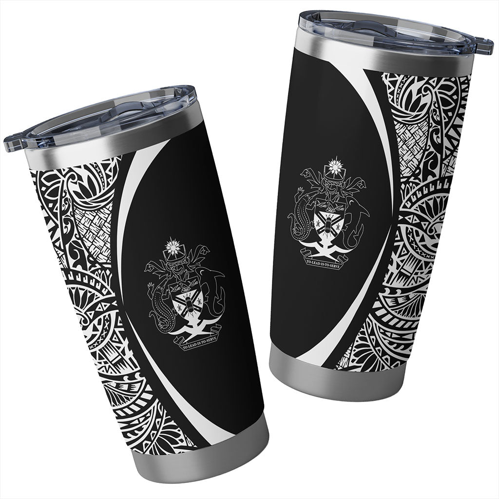 Solomon Islands Tumbler Lauhala Circle Style White
