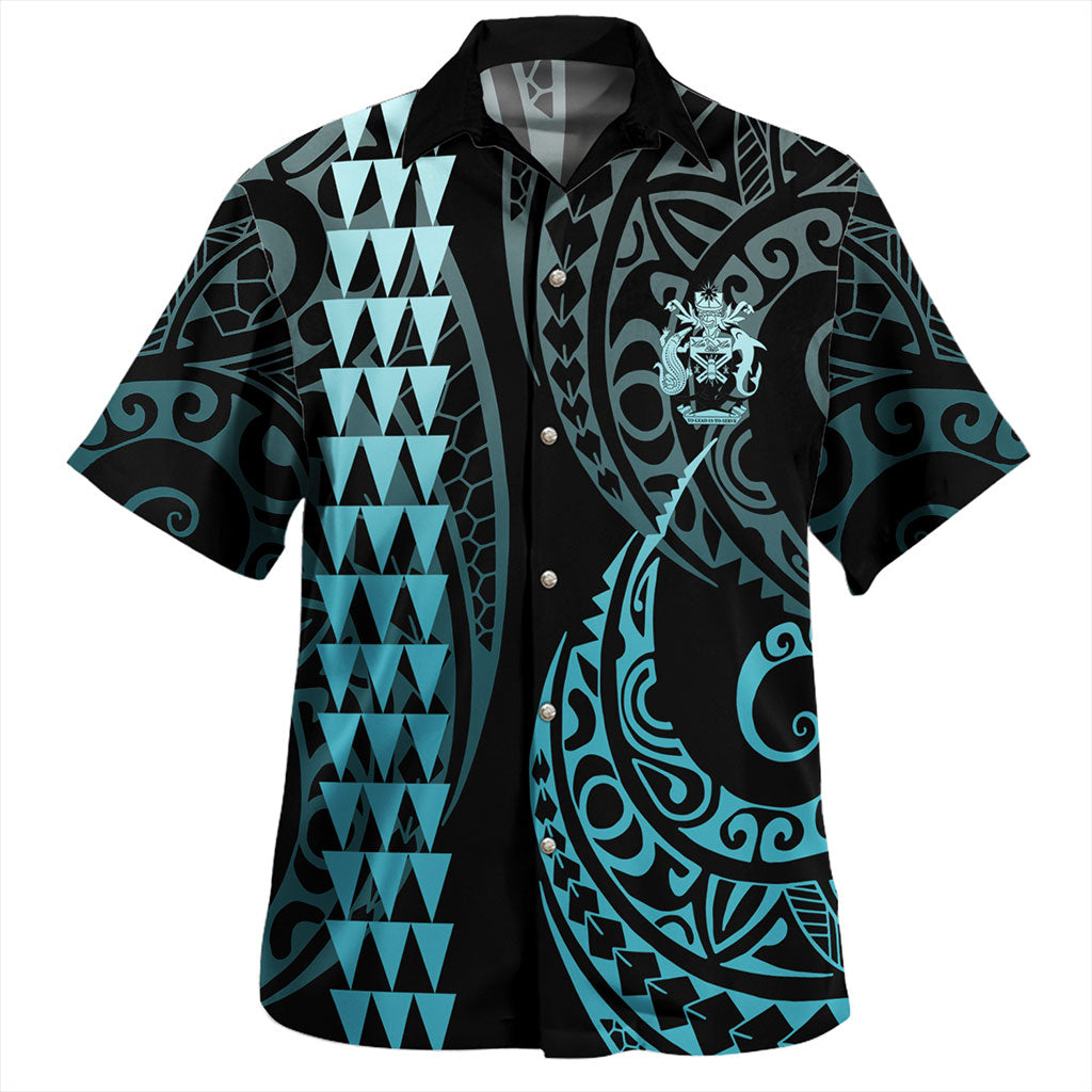 Solomon Islands Combo Dress And Shirt Kakau Style Turquoise