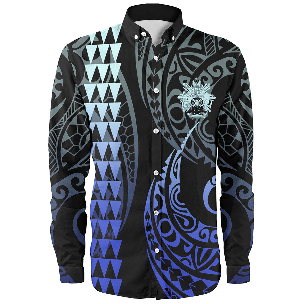 Solomon Islands Long Sleeve Shirt Kakau Style