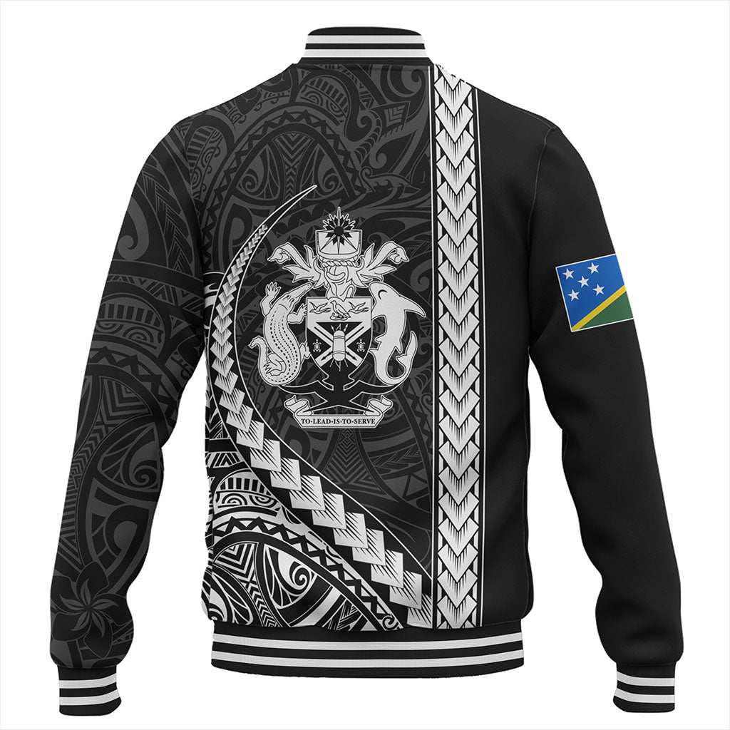 Solomon Islands Baseball Jacket Tribal Melanesian Coat Of Arms