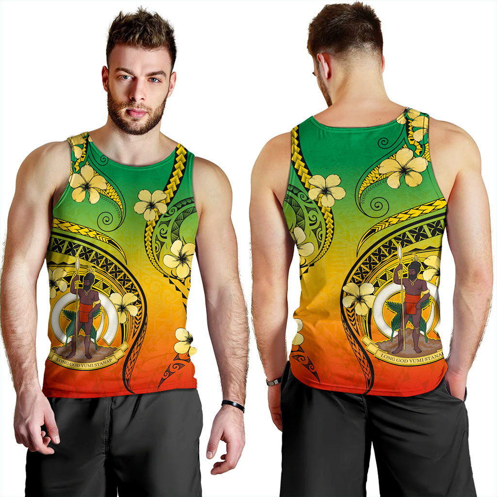 Vanuatu Tank Top Melanesian Style Plumeria Flower