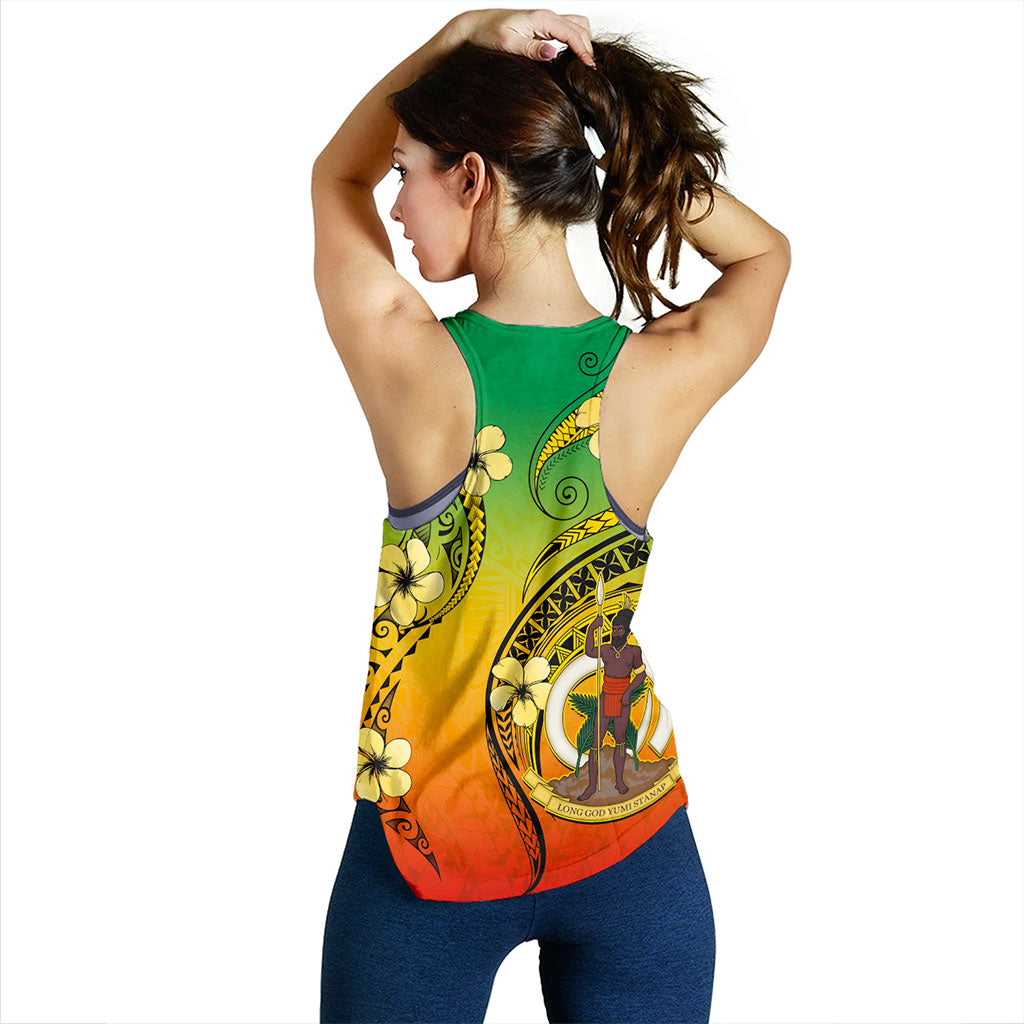 Vanuatu Women Tank Melanesian Style Plumeria Flower