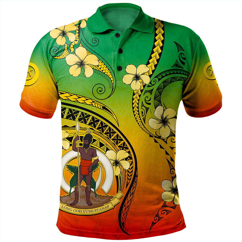 Vanuatu Polo Shirt Melanesian Style Plumeria Flower