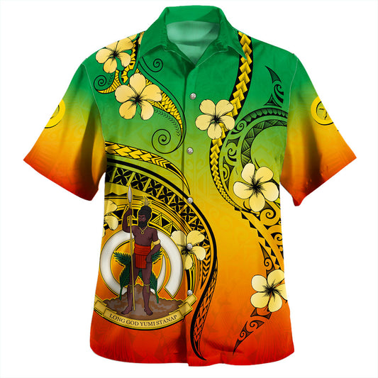Vanuatu Hawaiian Shirt Polynesia Tribal Tattoo Grey
