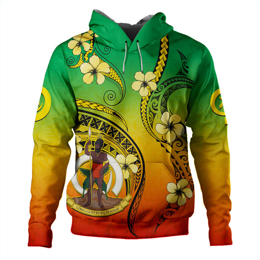 Vanuatu Hoodie Melanesian Style Plumeria Flower