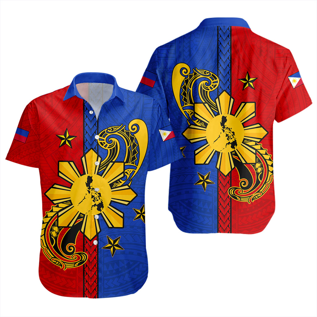 Philippines Filipinos Short Sleeve Shirt Sun Star Polynesian Half Concept